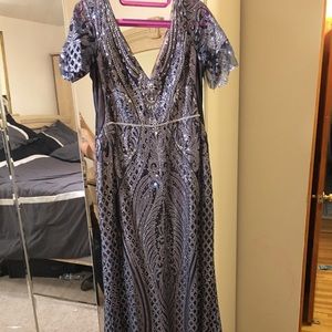 Jovani silver glitter bridesmaid dress size 10